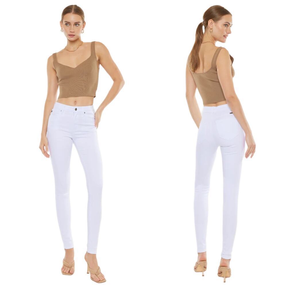 NWT KanCan Alabaster High Rise Super Skinny Jeans in White Denim Size 7/27